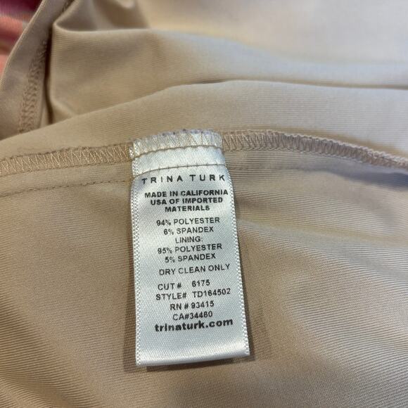 Trina Turk Womens Macee Cut Out Back Sheath Orange Sleeveless Retro Dress 12 - Picture 6 of 7